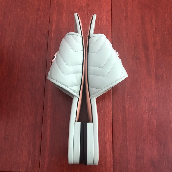 Gucci Marmot GG slide sandals mules . Mint green & Chevron quilted Eu 37 US 7 - Picture 5 of 16